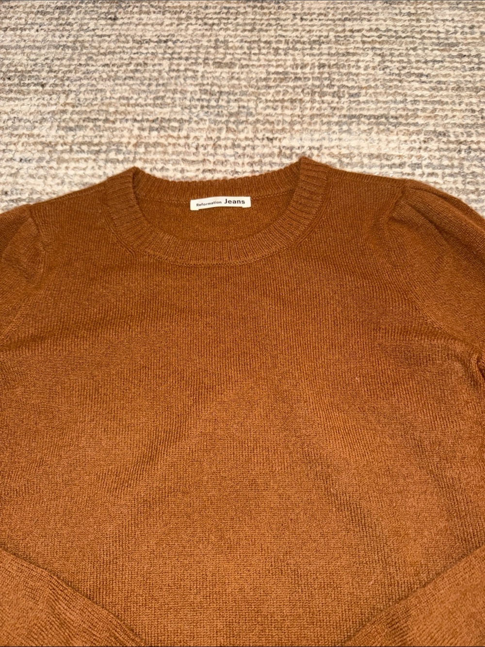 REFORMATION Brown Crewneck Sweater - Cozy Everyday Knit - Picture 3 of 7